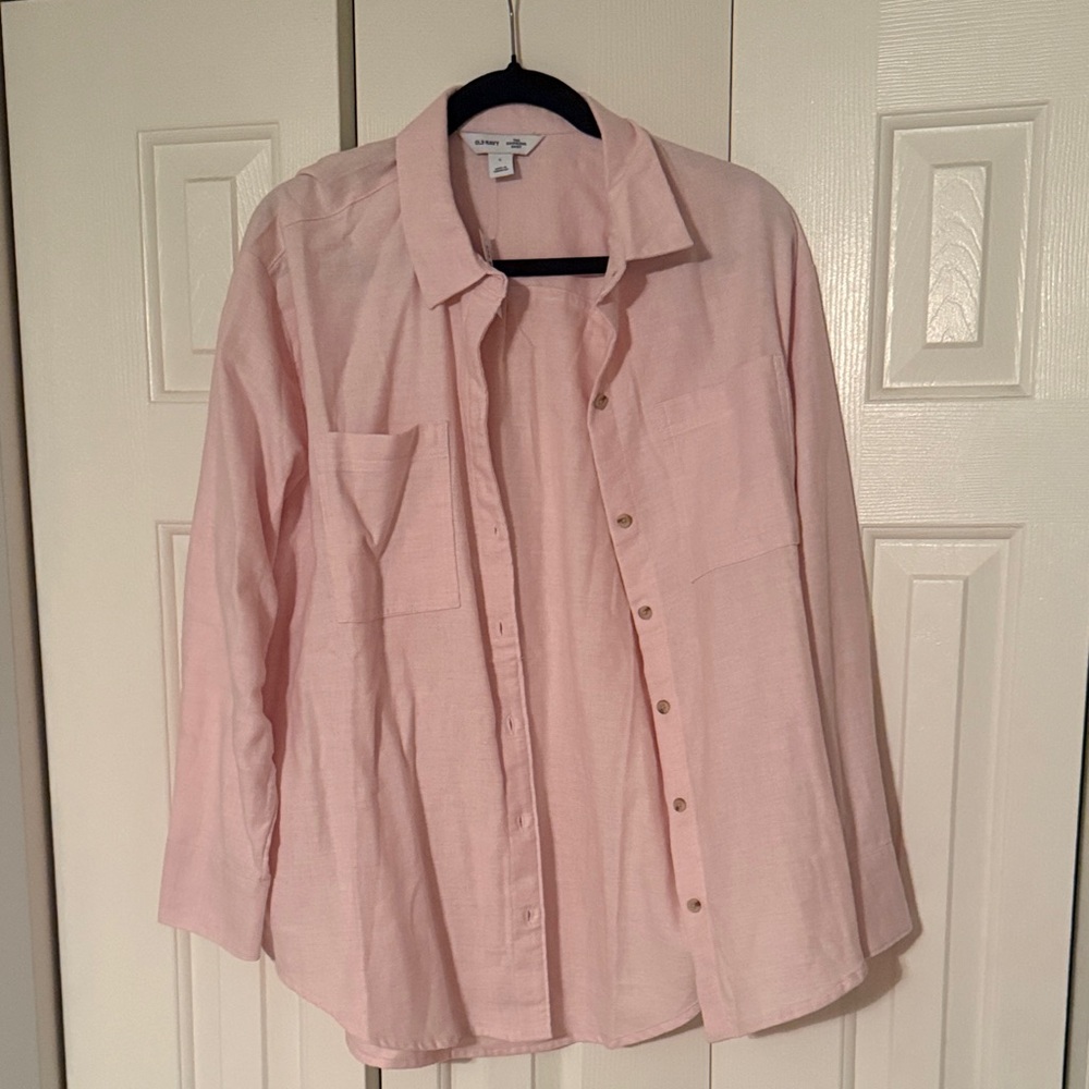Old Navy Soft Pink Boyfriend Shirt